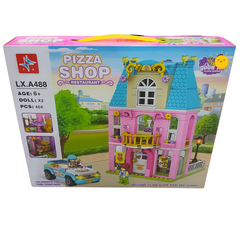 Little Chefs Pizza Shop & Restaurant Building Kit - 404 Pieces LX.A488