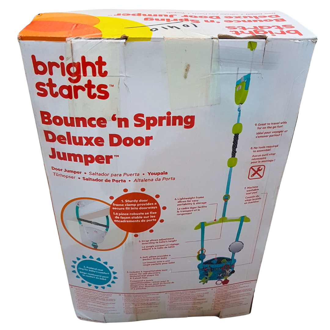 Bright Starts Bounce 'n Spring Deluxe Door Jumper - Fun and Secure Baby Jumper for Active Play