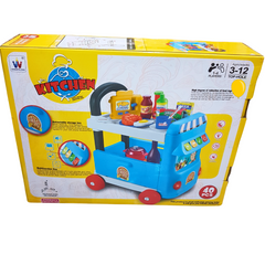 Wandertong Little Chef Kitchen Cart Playset - 40 Pieces of Culinary Exploration for Children, Ages 3+