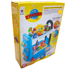 Wandertong Little Chef Kitchen Cart Playset - 40 Pieces of Culinary Exploration for Children, Ages 3+