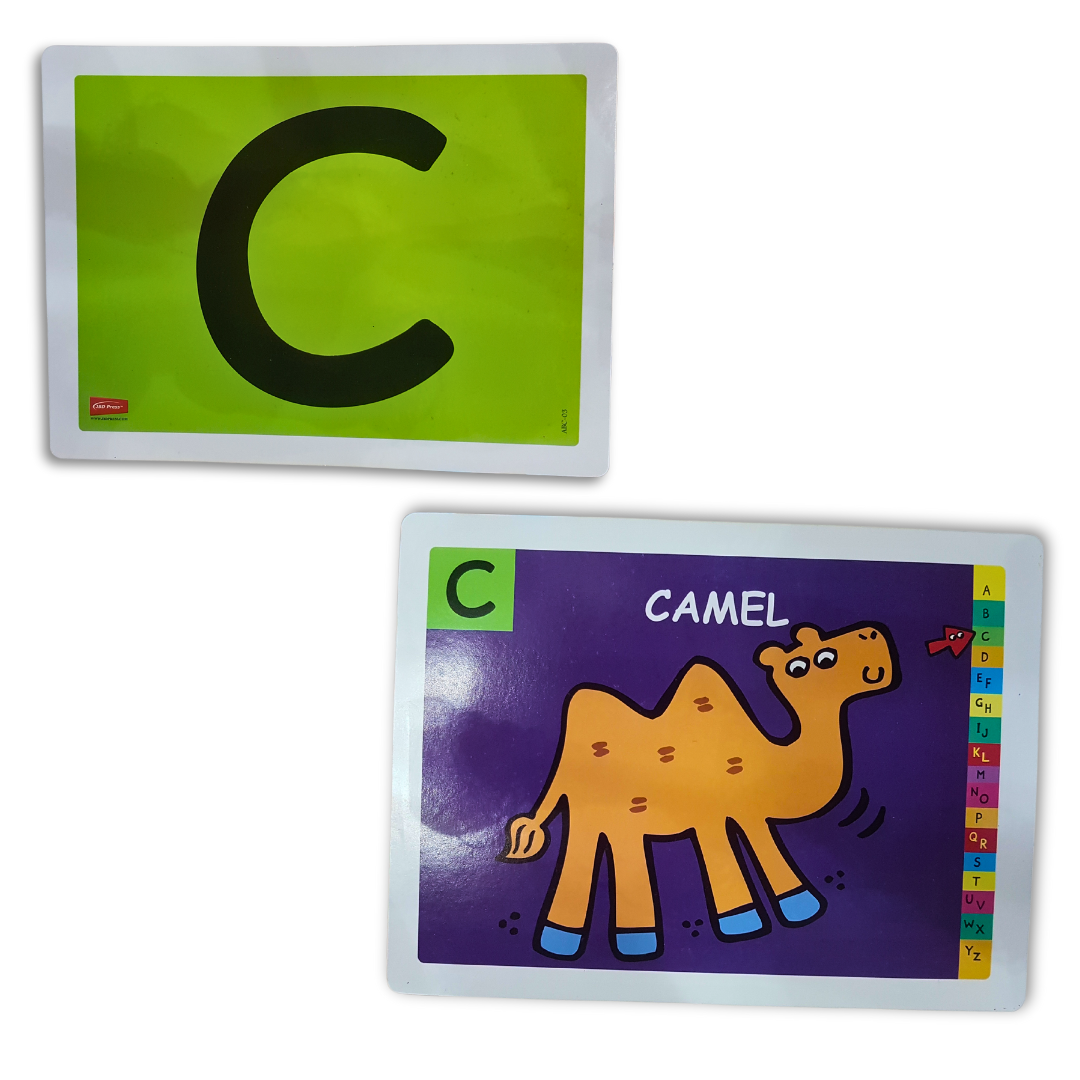 ABC 26-Piece Flash Cards Set - Vibrant & Colorful Educational Aid for Kindergarten Early Language Skill Development