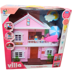 Villa My Dream House - Deluxe Doll House for Girls (Ages 3 and Up) Complete with Bedroom, Dining Room, Clean Zone, Outdoor Shade, Play Area, and Bathroom Perfect Gift New Arrival with Lights and Sound Dazzling Colored Lights Included