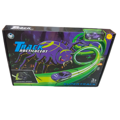 Track Noctlucent Super Track Set - Glow-in-the-Dark Racing Challenge with Spider Obstacle