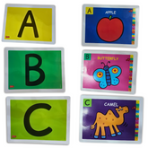 ABC 26-Piece Flash Cards Set - Vibrant & Colorful Educational Aid for Kindergarten Early Language Skill Development