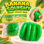 Green banana bunch squishy toy with packaging