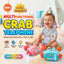 Multifunctional crab telephone toy promotional banner showing pink and blue examples