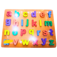 Wooden Alphabet Puzzle Board β Colorful Lowercase ABC Letters Learning Toy | Montessori Educational Puzzle for Kids (Ages 3+)
