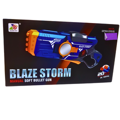 Blaze Storm Manual Soft Bullet Gun – 20 Soft Bullets, High-Performance Toy Gun for Kids 8+