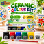 My Craft Ceramic Colour Set six 25ml jars and nylon paint brush