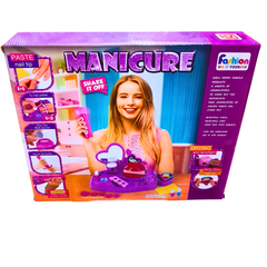 DIY Manicure Set for Kids - Complete Nail Art Kit with Polish, Drying Lamp & Vibrating Powder Shaker, Ages 6+