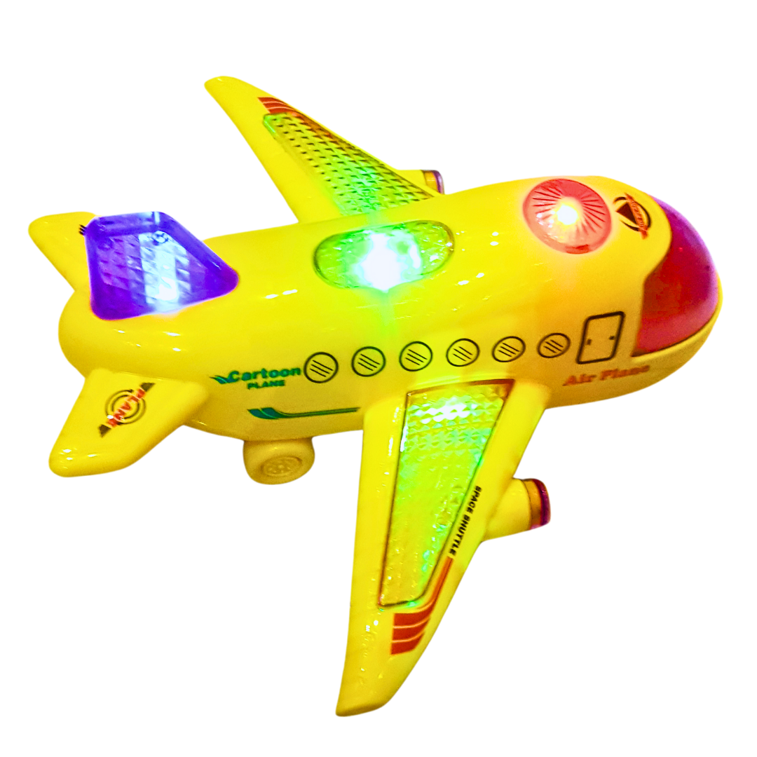 3D Light Up Airplane Toy with Music Colorful and Fun Bump and Go Pla One Shop The Toy Store