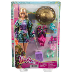 Barbie Holiday Fun Doll (12 Inches), Blonde Highlighted Hair, Travel Tote & Summer Accessories, Kids 3 To 7 Years Old