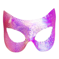 Ethereal Luster Venetian Mask - Iridescent Pink & Purple Party Eye Accessory
