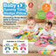 Baby Tummy Time Wedge Pillow promotional illustration showing three pictured colours