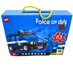 Police on Duty Jigsaw Puzzle – 63-Piece Puzzle for Kids | Fun & Educational Police Theme Puzzle for Ages 3+