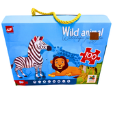 100-Piece Wild Animal Jigsaw Puzzle for Kids – Educational Wildlife Puzzle Toy