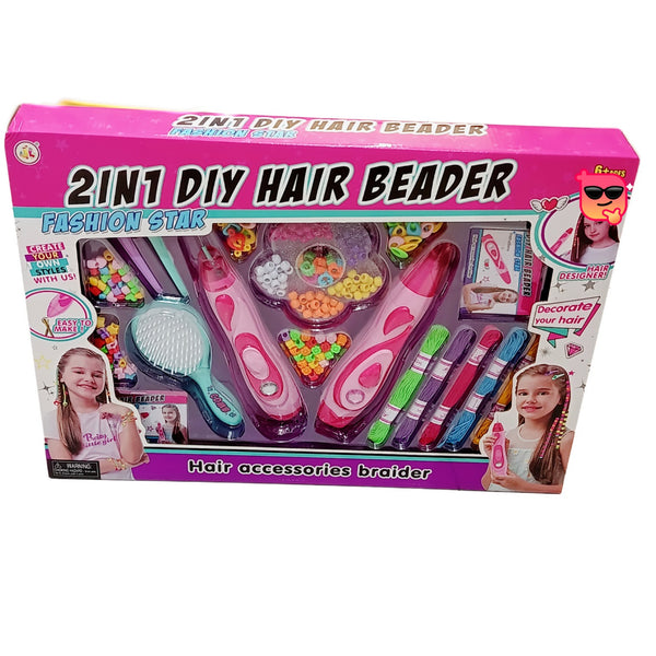 2-in-1 DIY hair beader and hair accessories braider kit