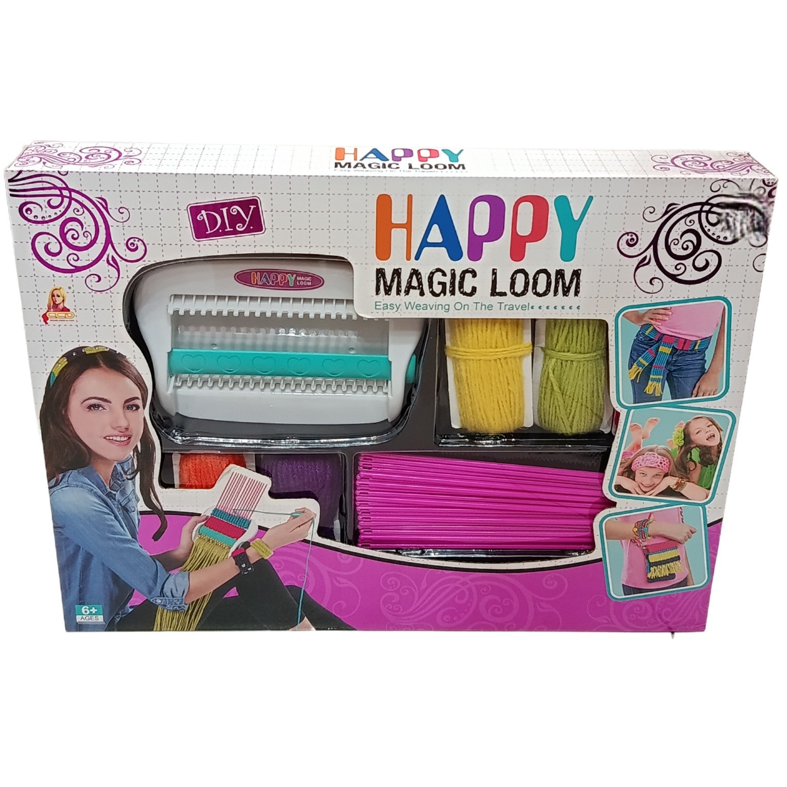 Happy Magic Loom DIY Weaving Craft Kit with Loom & Colourful Yarn – Model 27219 Secondary image