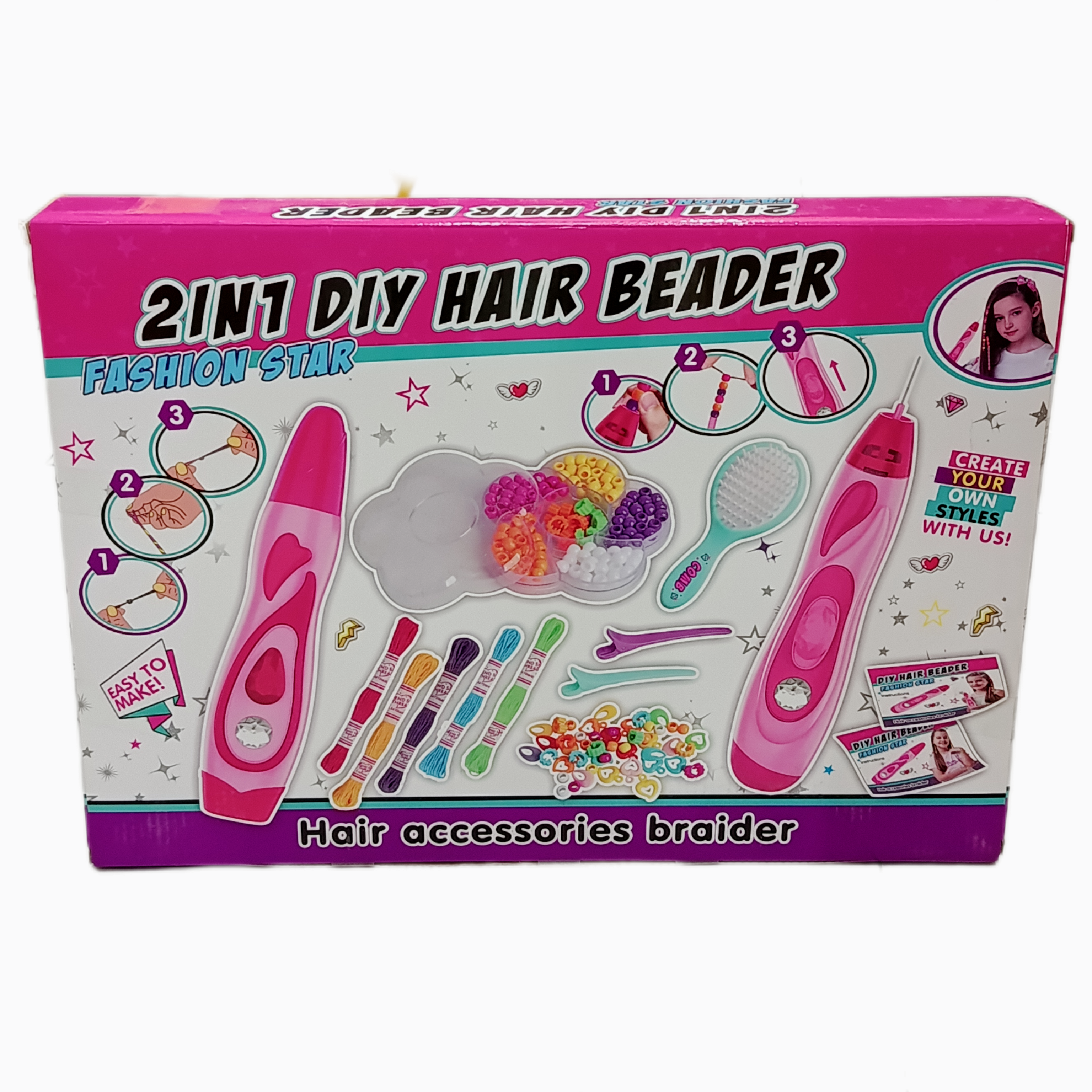 2-in-1 DIY Hair Beader & Hair Accessories Braider Kit Secondary image