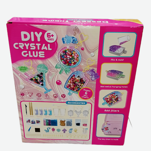 DIY Crystal Glue creative resin keychain kit back packaging