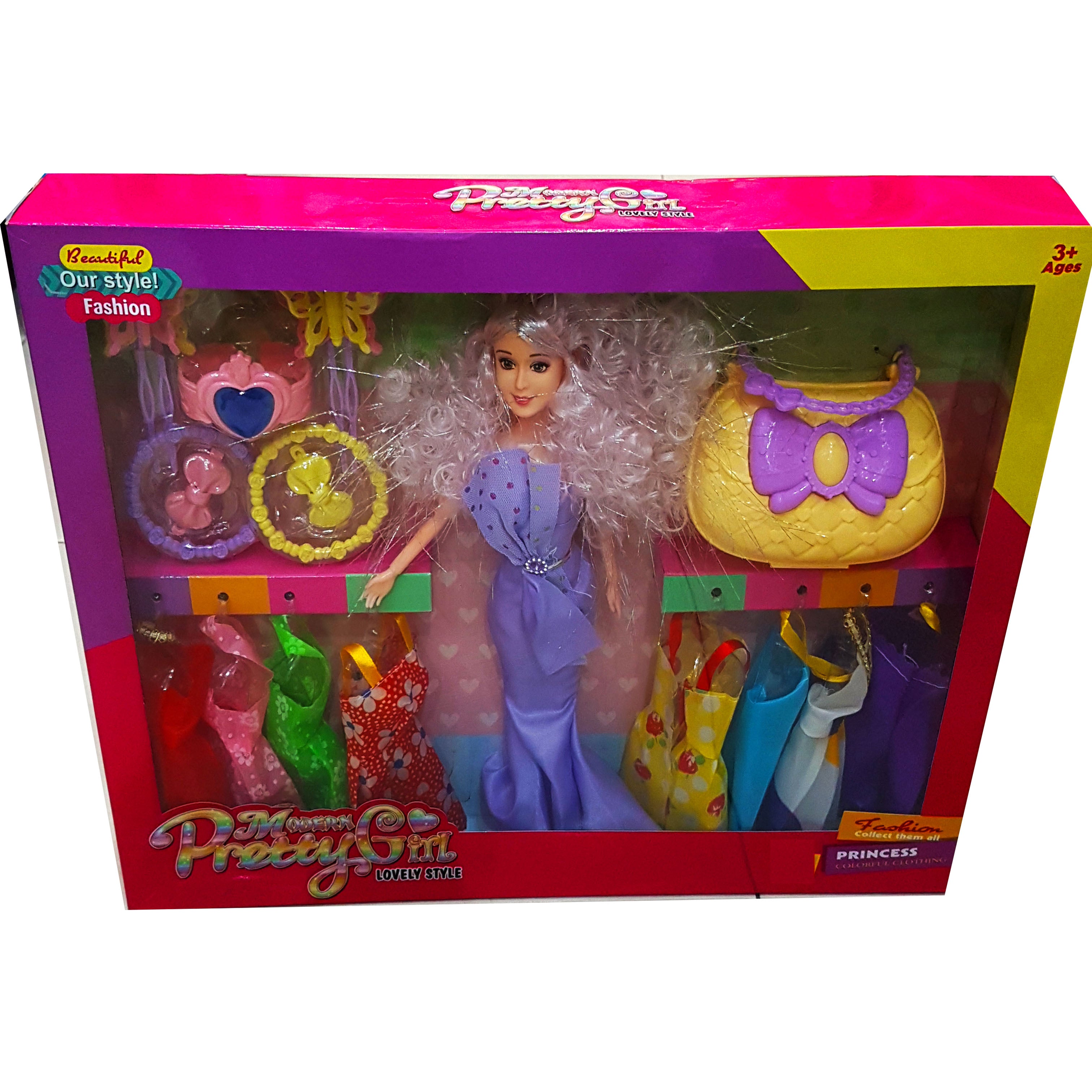 New Arrival: Modern Pretty Girl Doll with 8 Stylish Dresses & Accessories - Perfect Gift for Girls Up To 10 Years  Trendy Toy for Young Fashion Enthusiasts