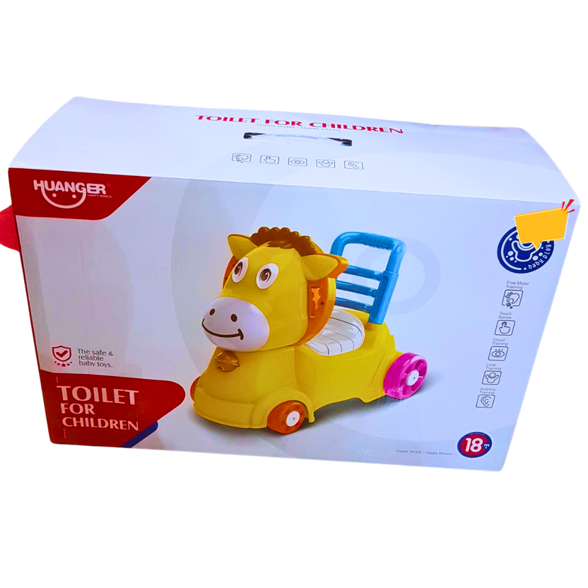 Huanger 2-in-1 Toddler Potty Training Seat - Fun Horse Design with Wheels (18+ Months) Main image