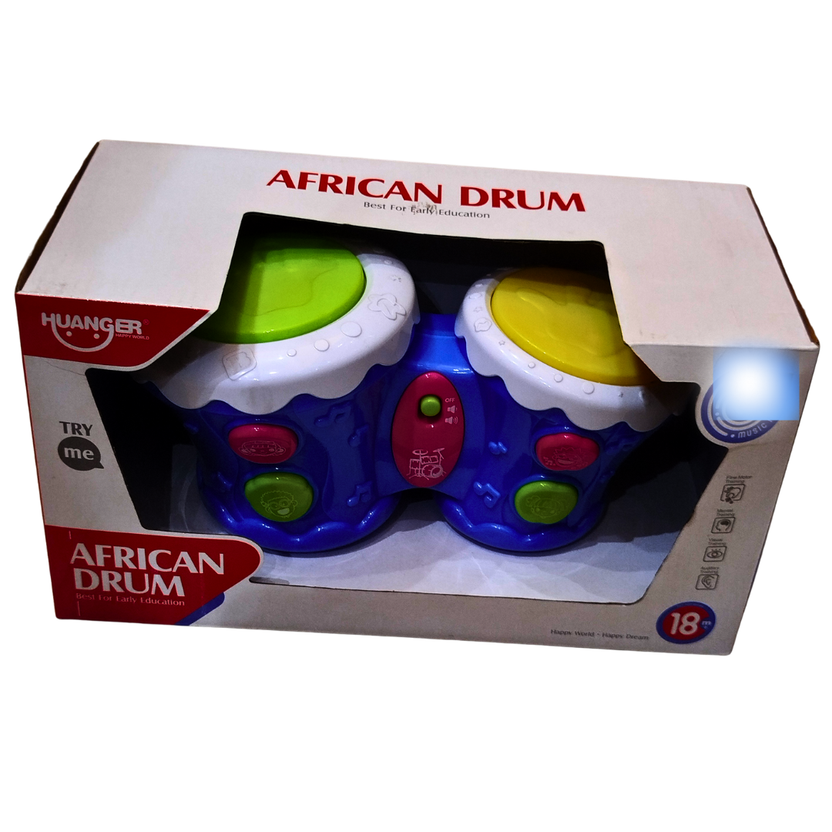 Huanger African Drum Toy – Musical Learning Drum Set with Lights & Sounds (18+ Months) | Educational Music Toy for Toddlers & Babies Main image