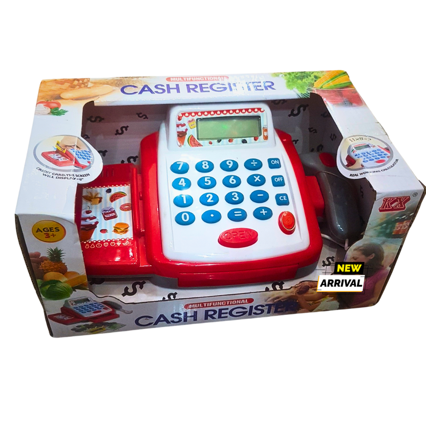 Multifunctional Cash Register Toy for Kids – Working Calculator, Scanner, and Credit Card Feature – Educational Pretend Play (3+ Years) Main image