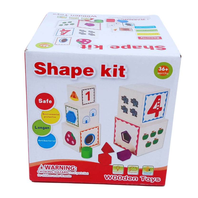 Wooden Shape Sorting Kit - Educational Blocks for Toddlers Main image