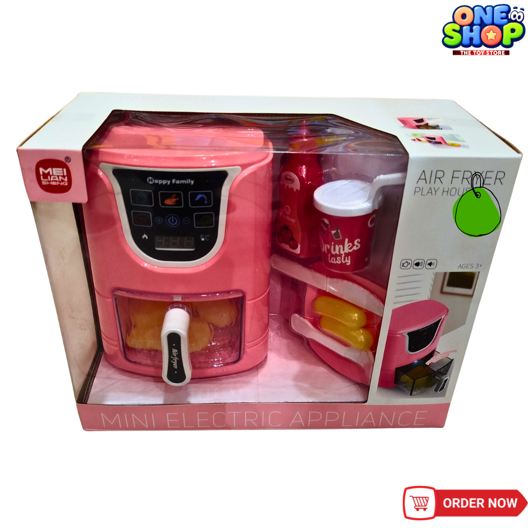 Kids Air Fryer Kitchen Play Set – Mini Electric Appliance Cooking Toy with Pretend Food Accessories | Interactive Kitchen Role Play Toy for Girls & Boys (3+ Years) Secondary image