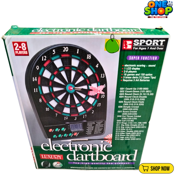 Electronic Dart Board Game with LCD Score Display – Automatic Digital Dartboard Set for Kids & Family | 18 Games, 159 Variations, 2-8 Players