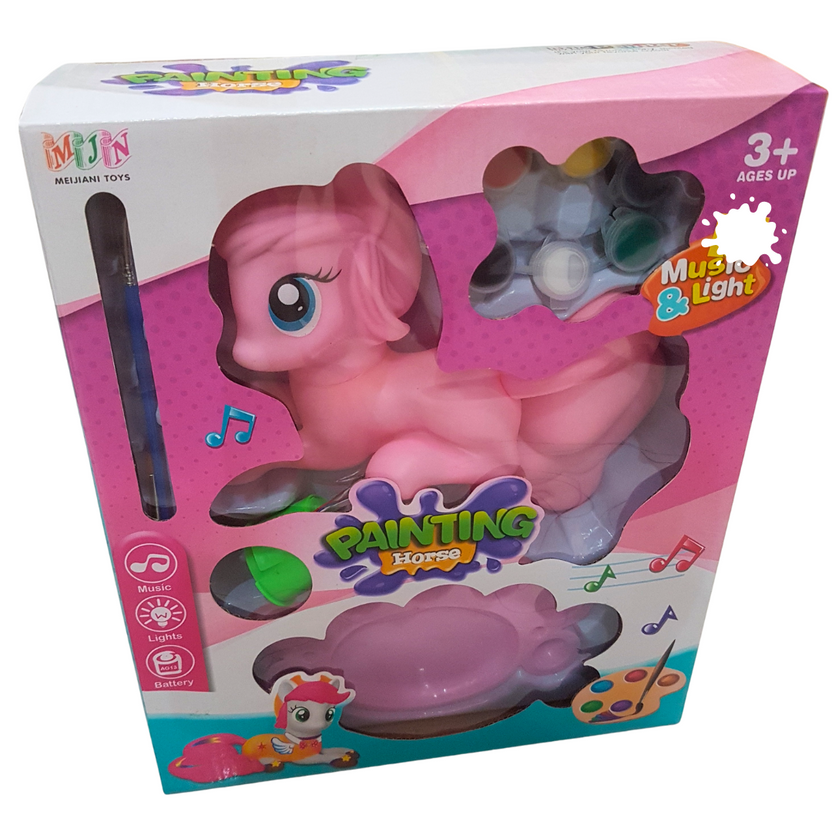 Interactive Painting Horse Toy with Music and Light - Creative Fun for Kids 3+ Main image