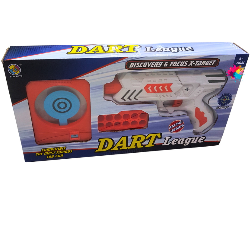 Dart League Toy Gun Set with X-Target - Precision Shooting Fun - Ages 4+ Main image
