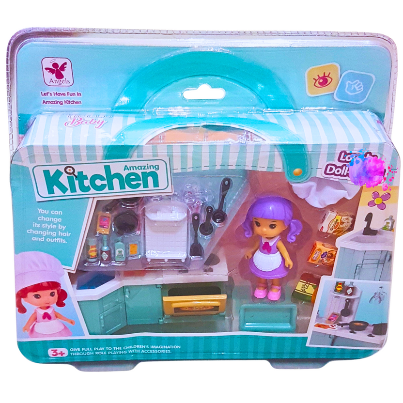 Amazing Kitchen Playset with Doll - Interactive Cooking Toy for Kids (Ages 3+) Main image