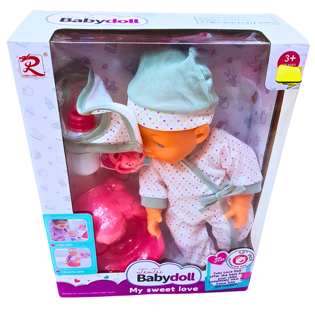 TuTu Babydoll "My Sweet Love" Playset – Realistic Doll with Feeding and Potty Accessories for Kids 3+ Main image