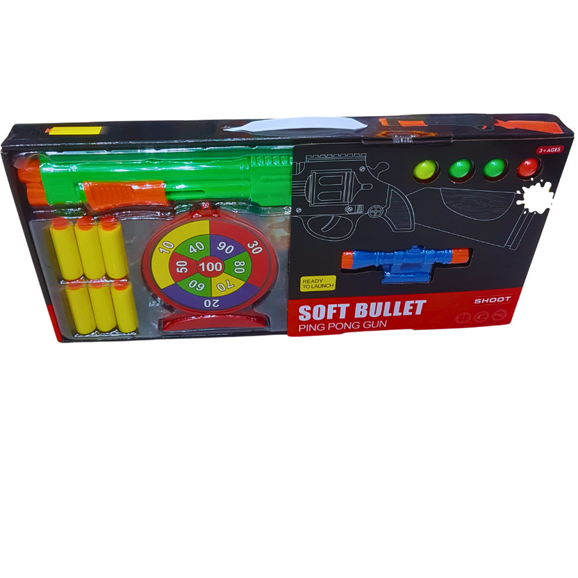 Soft Bullet Ping Pong Gun Set - Fun Target Shooting Game for Kids 3+ Main image