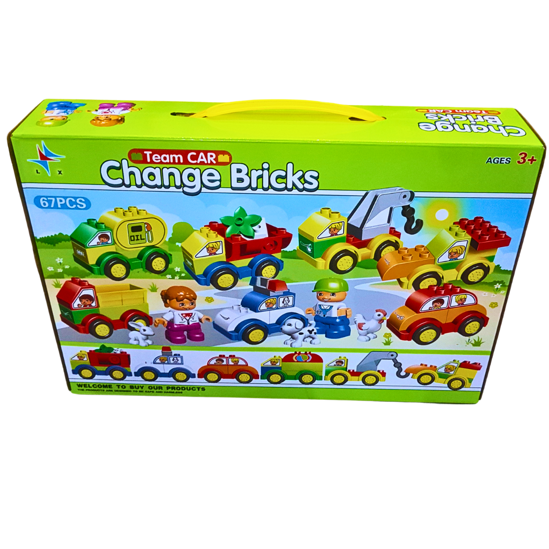 Team Car Change Bricks – 67-Piece Vehicle Building Block Set | Creative Play for Kids – Ages 3+ Secondary image