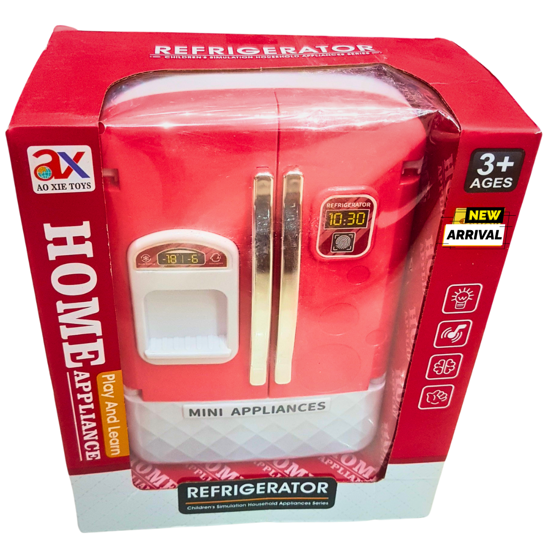 Mini Refrigerator Toy for Kids – Home Appliance Playset with Lights and Sounds – Educational Pretend Play for Little Chefs (3+ Years)
