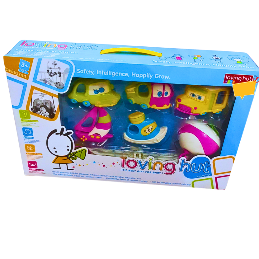 Loving Hut Musical Vehicle Toy Set - Educational Rolling Cars & Boats for Kids (3+ Years) Main image