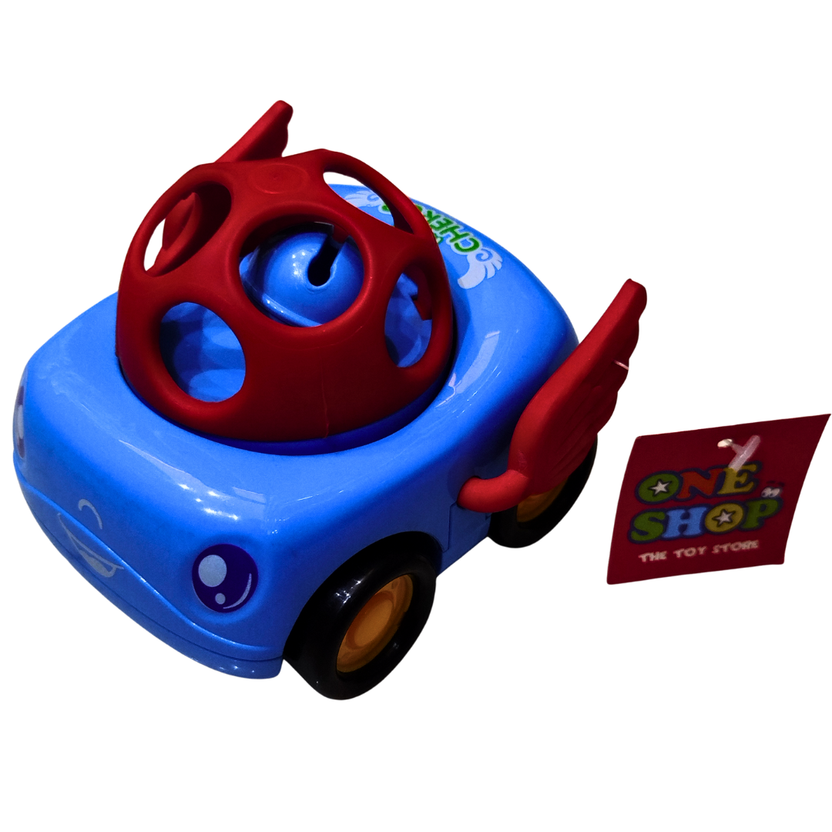 Baby Grip & Push Car Toy – Soft Touch Rolling Car for Infants (3+ Months) | BPA-Free Early Learning Vehicle for Babies with Rattle Ball Inside Main image