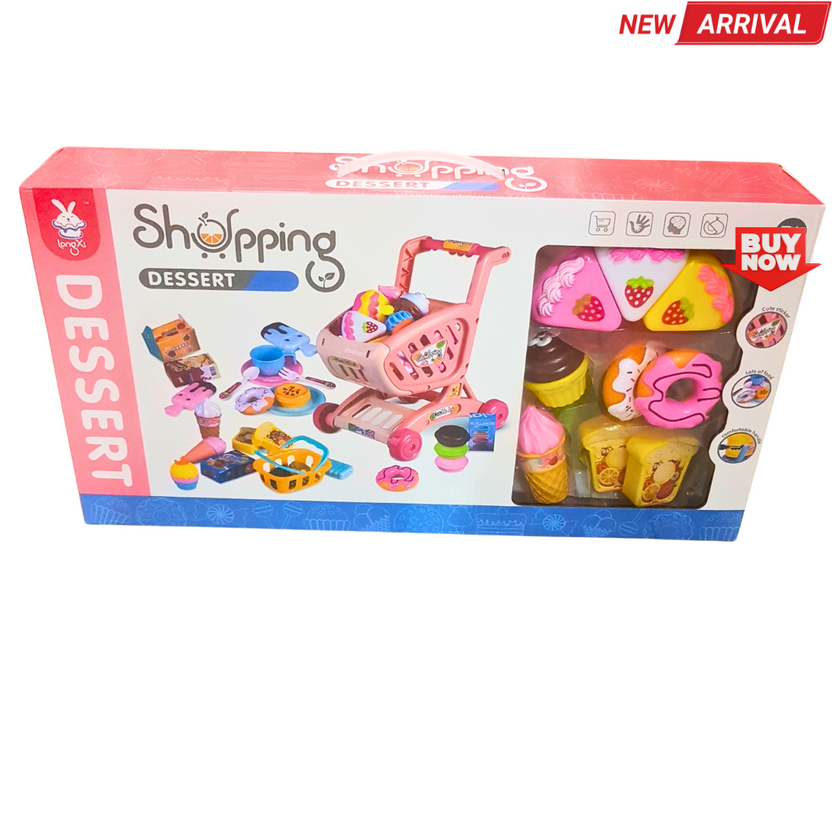 🍰 Dessert Shopping Trolley Toy Set for Kids – Cakes, Donuts & Ice Cream Play Food (Age 3+) Main image