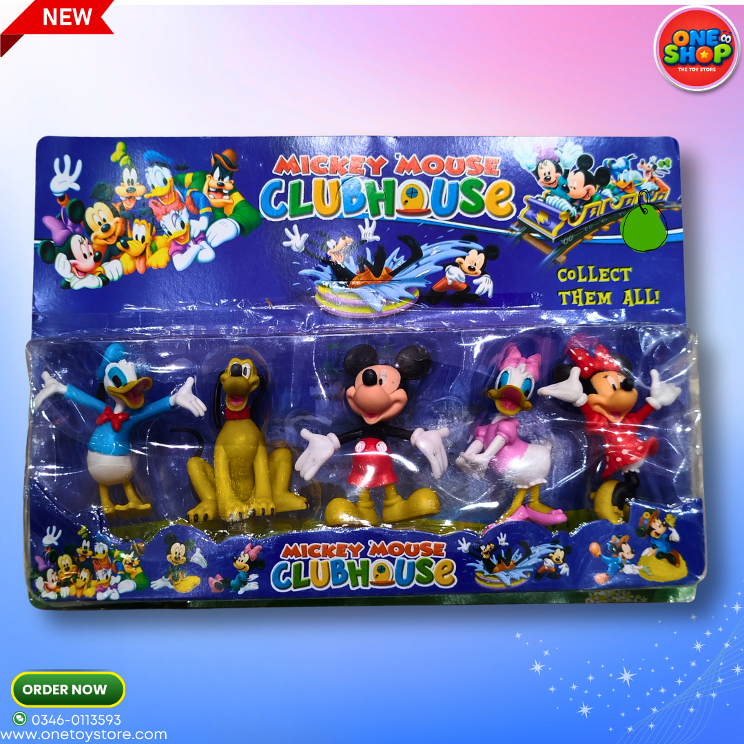 Mickey Mouse Clubhouse Action Figures Set – 5 Pcs Cartoon Character Toys for Kids | Disney Mickey & Friends Playset