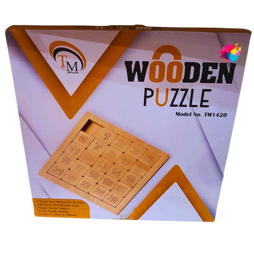 TM Wooden Puzzle - Classic Sliding Number Brain Teaser Main image