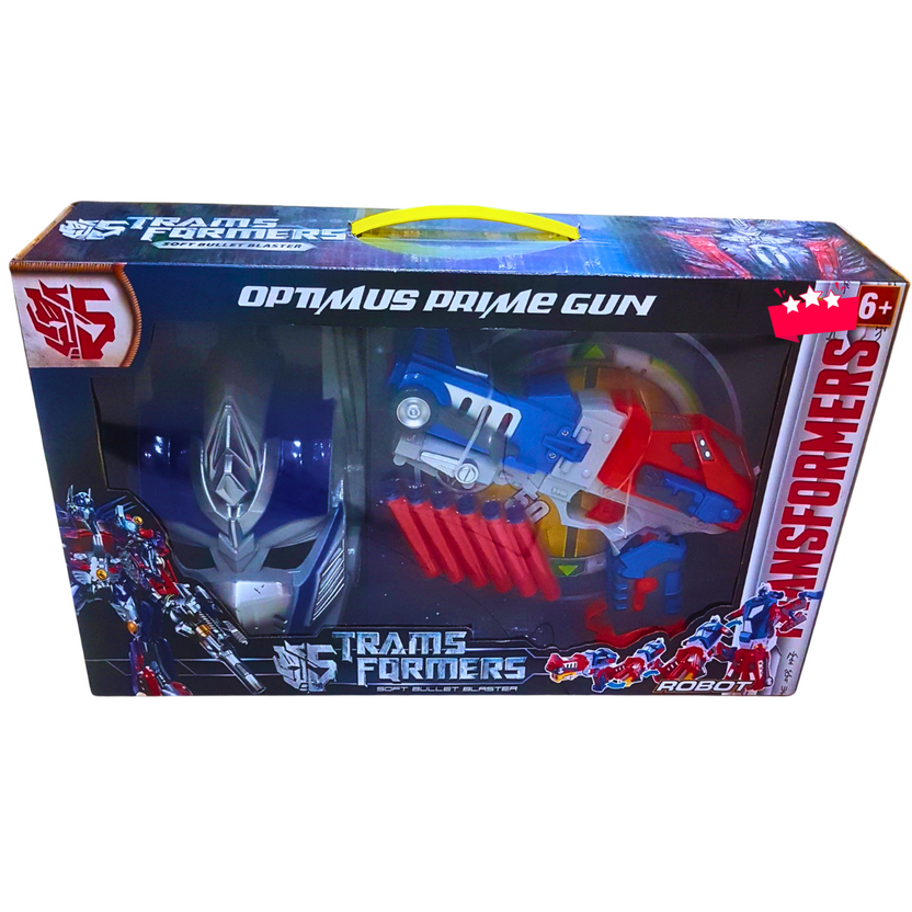Optimus Prime Gun & Mask Set – Soft Bullet Blaster Toy with Transformer-Inspired Mask | Action Role-Play Toy for Kids (6+) Main image