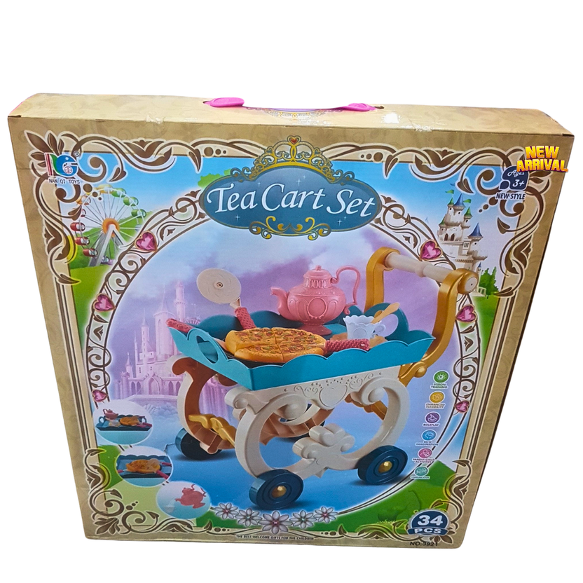 Deluxe Princess Tea Cart Playset – 34-Piece Royal Tea Trolley Toy with Accessories for Girls Ages 3+ Main image