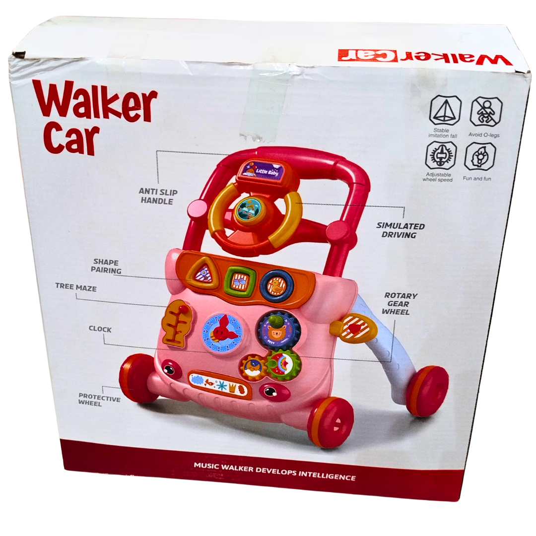 🚶‍♀️ Musical Baby Walker Car – Activity Learning Walker with Steering Wheel & Educational Games (12M+)