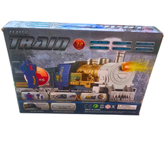 Remote Control Classic Train Set – 30-Piece Battery Operated Toy with Tracks, Light & Real Train Sound | 420cm Rail Circuit for Kids (Ages 3+)