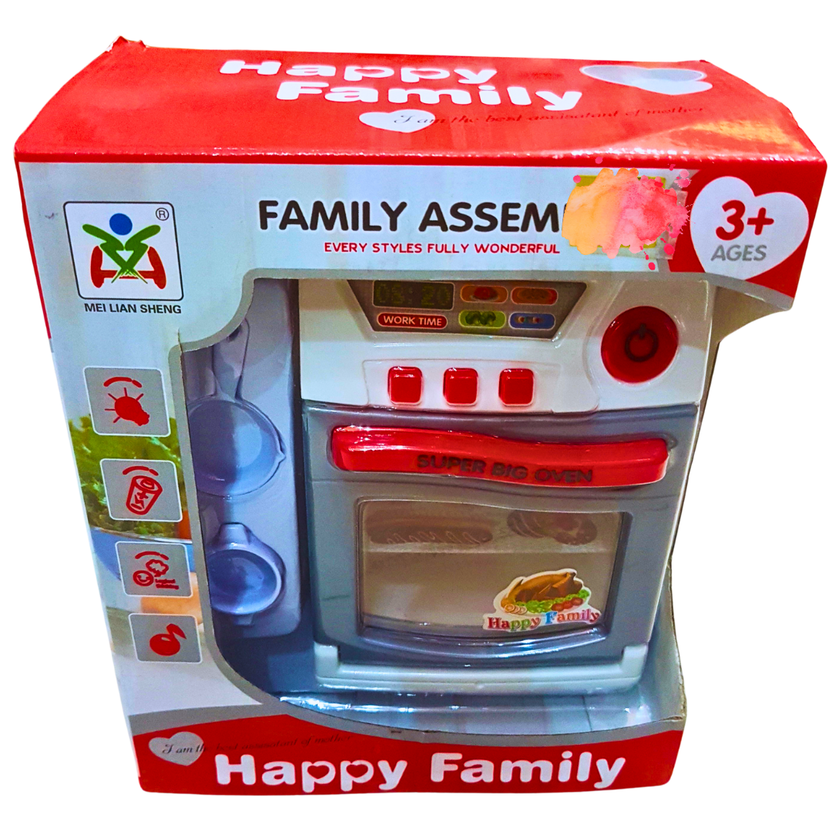 Happy Family Super Big Oven Toy Set – Realistic Cooking Play with Light & Sound – Ages 3+ Main image