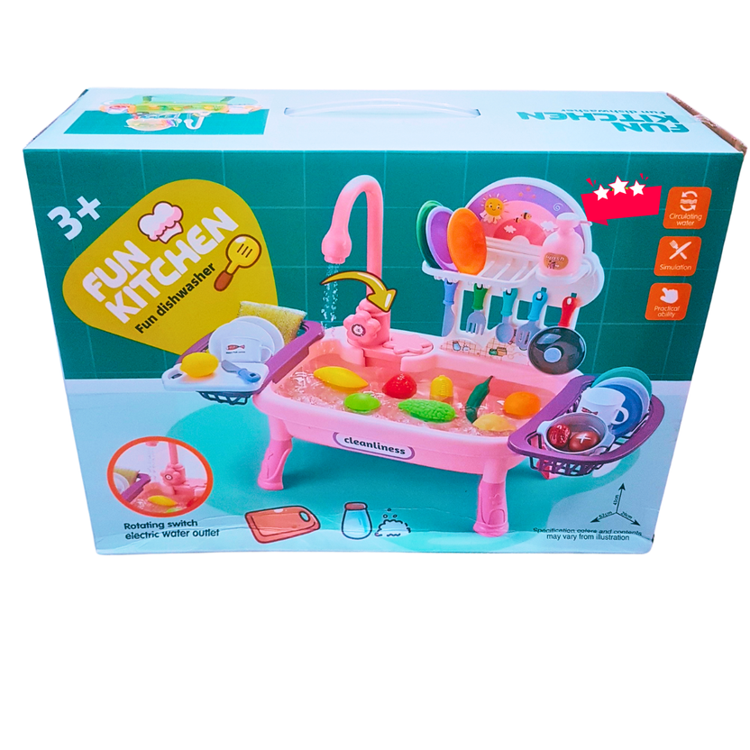 🍽️ Kids Fun Kitchen Sink with Running Water – Pretend Dishwasher Playset for Ages 3+ | Educational Roleplay Toy Main image