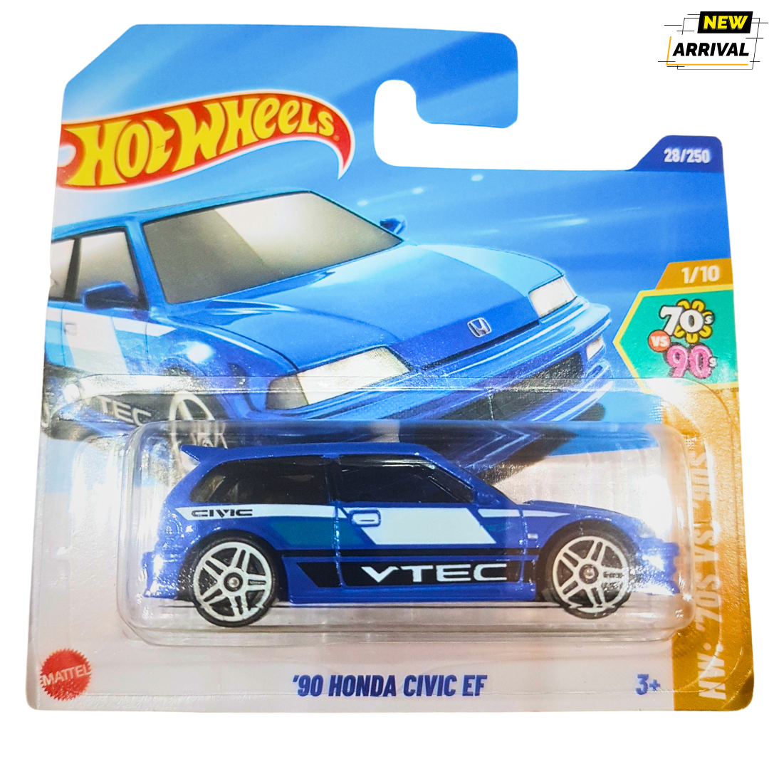 Hot Wheels '90 Honda Civic EF – 70s vs 90s Series Die-Cast Model Car – Racing and Collectible Toy for Kids (3+ Years)